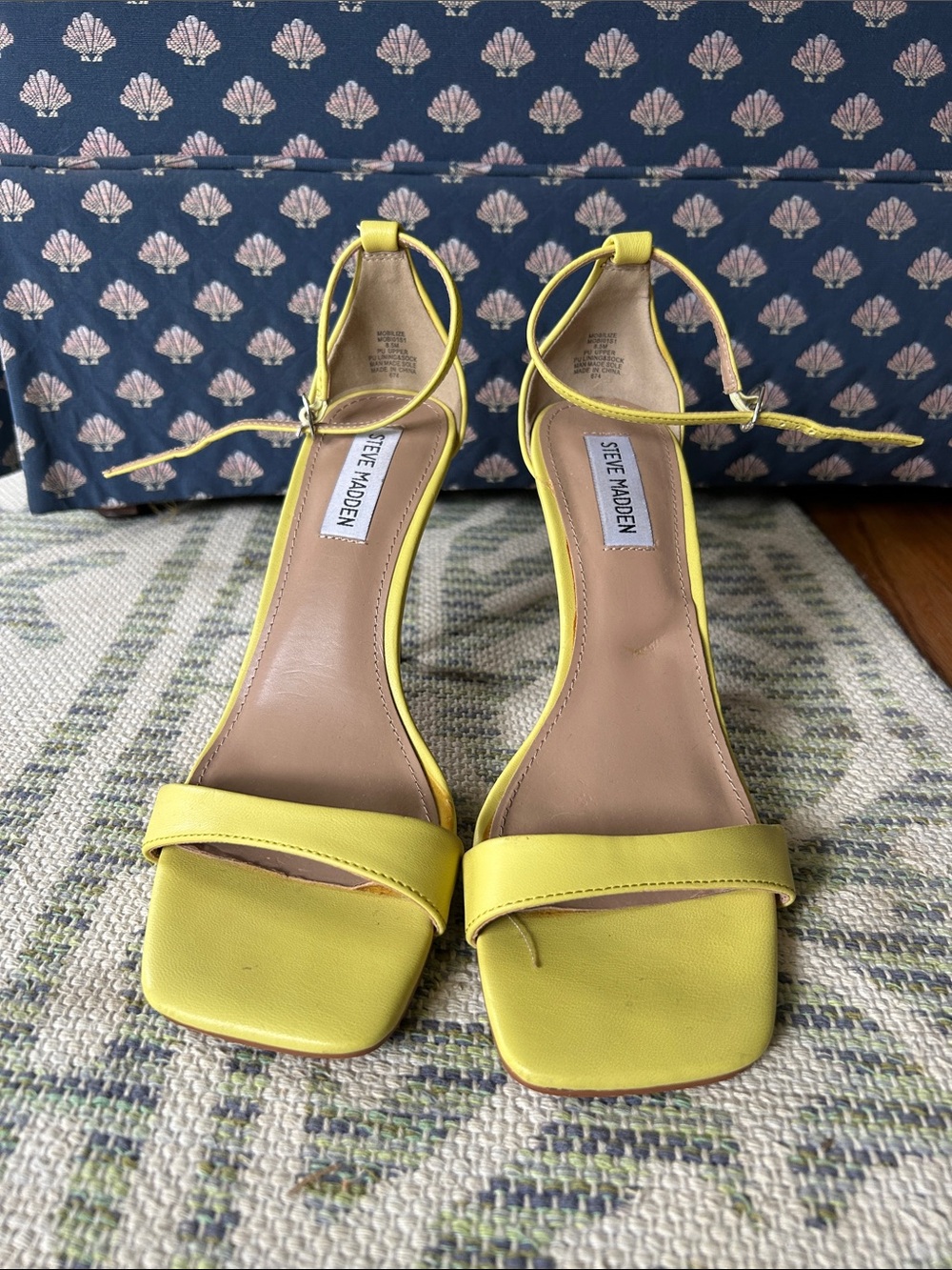 Steve Madden Lime Green Yellow Ankle-Strap Block Heels